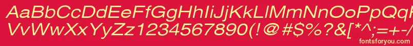 フォントXeroxSansSerifWideOblique – 黄色の文字、赤い背景