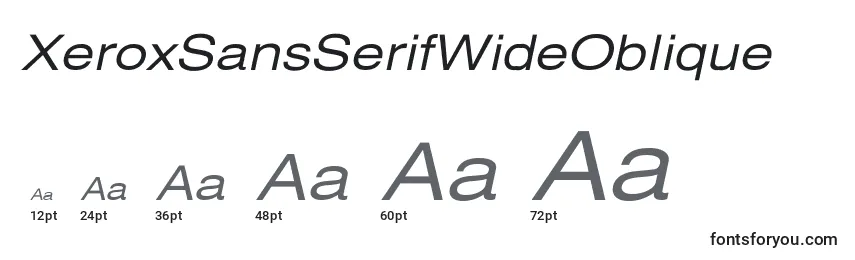 XeroxSansSerifWideOblique Font Sizes