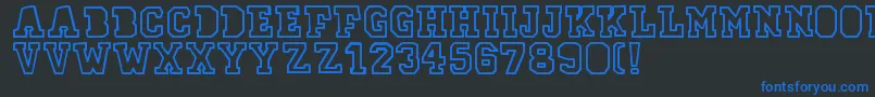 Fonte 78skateOutline – fontes azuis em um fundo preto