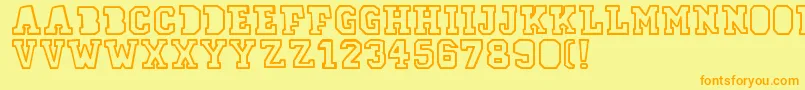 78skateOutline-fontti – oranssit fontit keltaisella taustalla