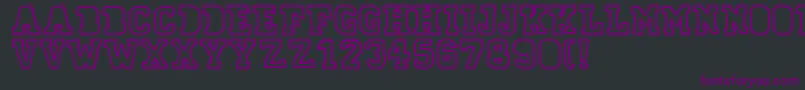 Czcionka 78skateOutline – fioletowe czcionki na czarnym tle