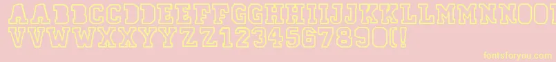Fonte 78skateOutline – fontes amarelas em um fundo rosa