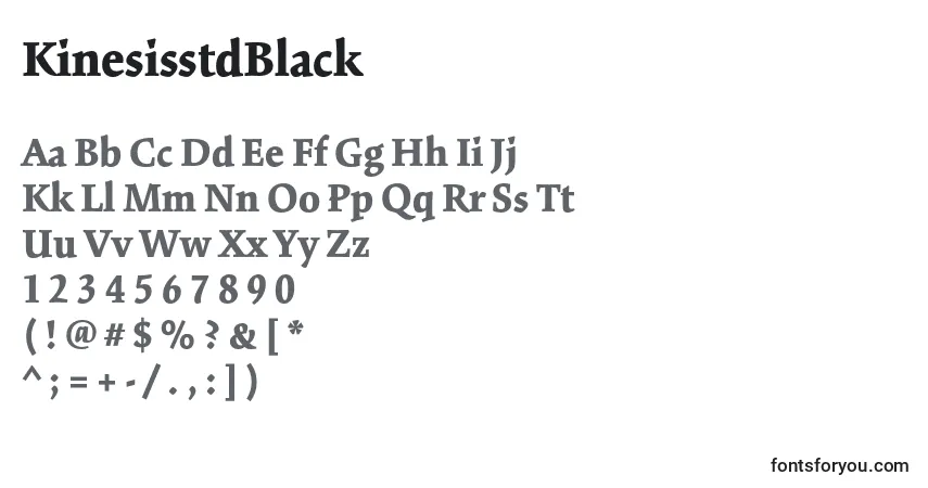 A fonte KinesisstdBlack – alfabeto, números, caracteres especiais