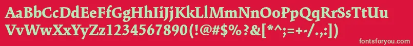 KinesisstdBlack Font – Green Fonts on Red Background