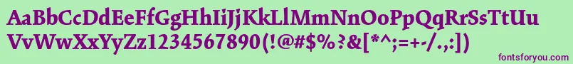 KinesisstdBlack Font – Purple Fonts on Green Background