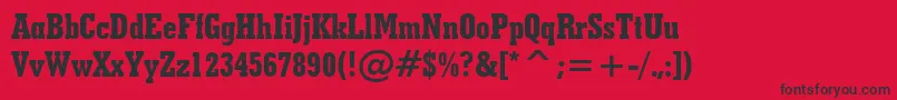 GeometricSlabserif703ExtraBoldCondensedBt-Schriftart – Schwarze Schriften auf rotem Hintergrund