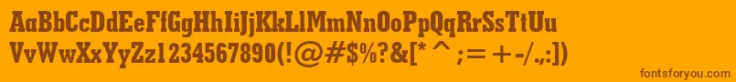 Czcionka GeometricSlabserif703ExtraBoldCondensedBt – brązowe czcionki na pomarańczowym tle