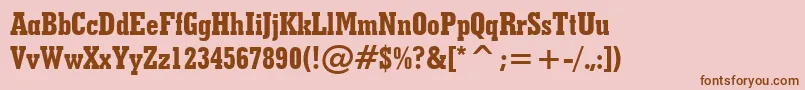 GeometricSlabserif703ExtraBoldCondensedBt Font – Brown Fonts on Pink Background