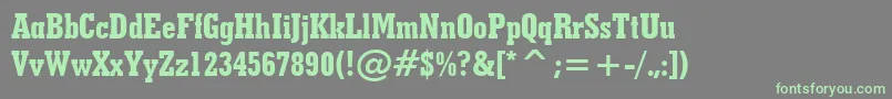 Czcionka GeometricSlabserif703ExtraBoldCondensedBt – zielone czcionki na szarym tle