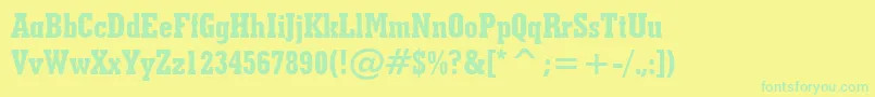 Więcej informacji o czcionce GeometricSlabserif703ExtraBoldCondensedBt Czcionka GeometricSlabserif703ExtraBoldCondensedBt – zielone czcionki na żółtym tle