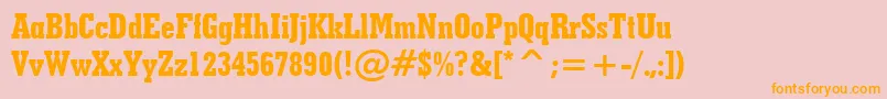 GeometricSlabserif703ExtraBoldCondensedBt Font – Orange Fonts on Pink Background