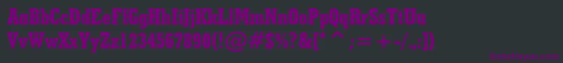 Czcionka GeometricSlabserif703ExtraBoldCondensedBt – fioletowe czcionki na czarnym tle