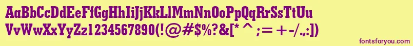 GeometricSlabserif703ExtraBoldCondensedBt Font – Purple Fonts on Yellow Background