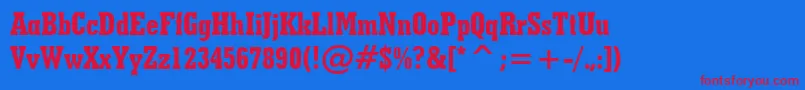 GeometricSlabserif703ExtraBoldCondensedBt Font – Red Fonts on Blue Background