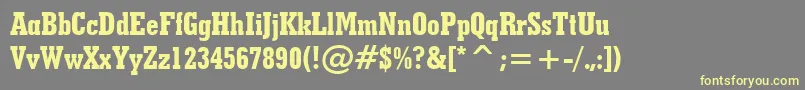 GeometricSlabserif703ExtraBoldCondensedBt Font – Yellow Fonts on Gray Background