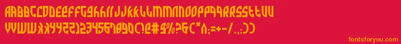 Zone-Schriftart – Orangefarbene Schriften auf rotem Hintergrund