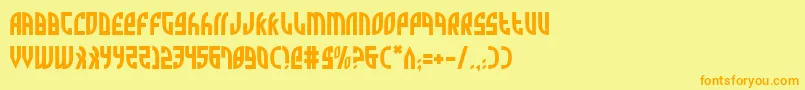 Zone-Schriftart – Orangefarbene Schriften auf gelbem Hintergrund