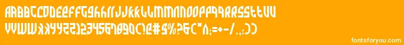 Zone-Schriftart – Weiße Schriften auf orangefarbenem Hintergrund