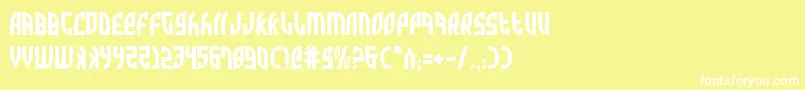 Zone-Schriftart – Weiße Schriften auf gelbem Hintergrund