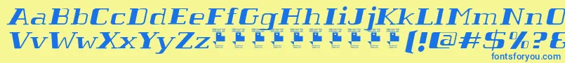 TabaibaWildItalicPersonalUse Font – Blue Fonts on Yellow Background