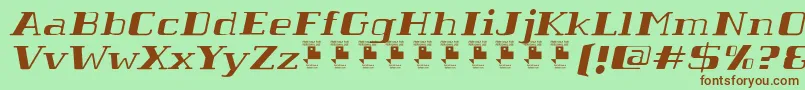 TabaibaWildItalicPersonalUse Font – Brown Fonts on Green Background