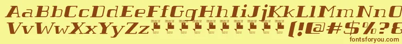 TabaibaWildItalicPersonalUse Font – Brown Fonts on Yellow Background