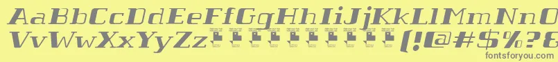 TabaibaWildItalicPersonalUse Font – Gray Fonts on Yellow Background