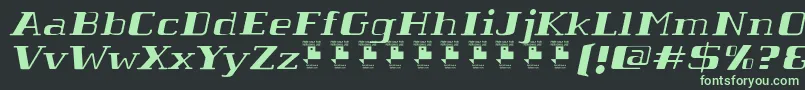 TabaibaWildItalicPersonalUse-fontti – vihreät fontit mustalla taustalla