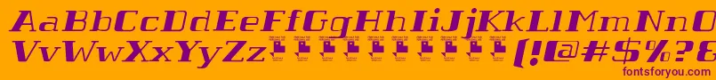 TabaibaWildItalicPersonalUse Font – Purple Fonts on Orange Background