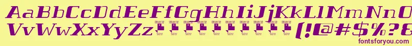 TabaibaWildItalicPersonalUse Font – Purple Fonts on Yellow Background