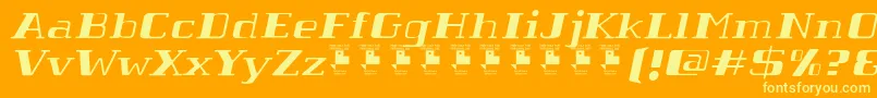 TabaibaWildItalicPersonalUse-Schriftart – Gelbe Schriften auf orangefarbenem Hintergrund