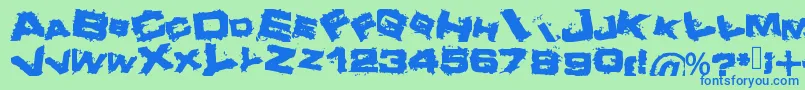 Crazy Font – Blue Fonts on Green Background