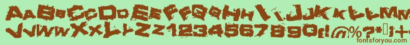 Crazy Font – Brown Fonts on Green Background