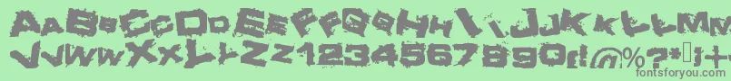 Crazy Font – Gray Fonts on Green Background