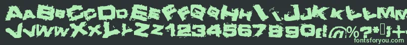 Crazy Font – Green Fonts on Black Background