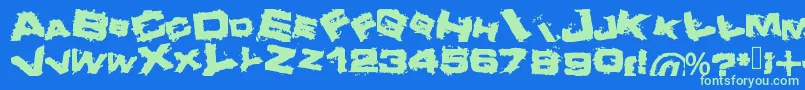 Crazy Font – Green Fonts on Blue Background