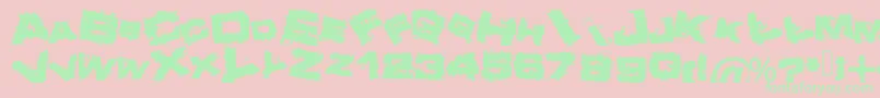 Crazy Font – Green Fonts on Pink Background