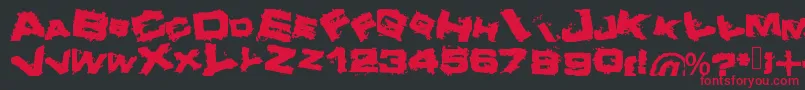 Crazy Font – Red Fonts on Black Background