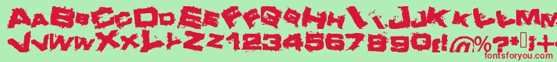 Crazy Font – Red Fonts on Green Background