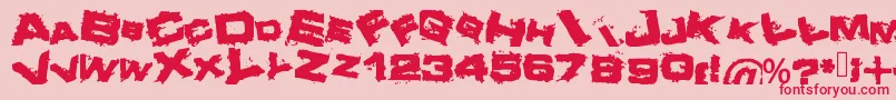 Crazy Font – Red Fonts on Pink Background