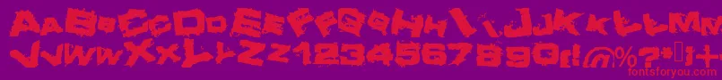 Crazy Font – Red Fonts on Purple Background