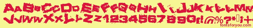 Crazy Font – Red Fonts on Yellow Background