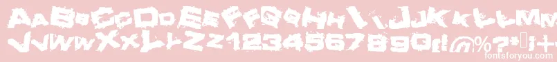 フォントCrazy – ピンクの背景に白い文字