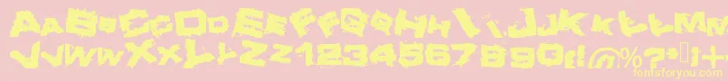 Crazy Font – Yellow Fonts on Pink Background
