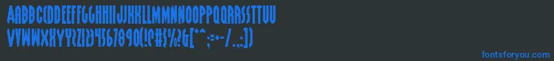 Grendels-Schriftart – Blaue Schriften auf schwarzem Hintergrund