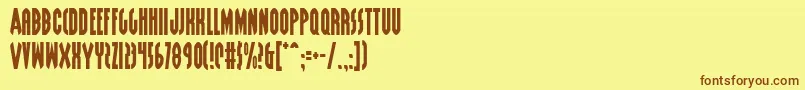 Weitere Informationen zur Grendels-Schriftart Grendels-Schriftart – Braune Schriften auf gelbem Hintergrund