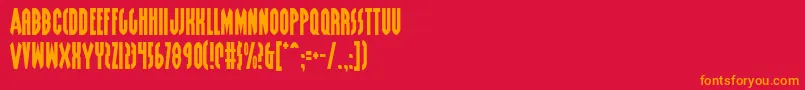 フォントGrendels – 赤い背景にオレンジの文字