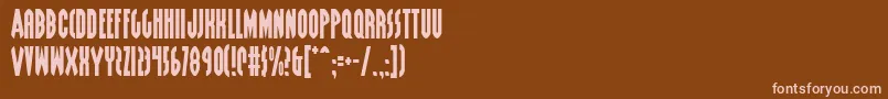 Grendels-Schriftart – Rosa Schriften auf braunem Hintergrund