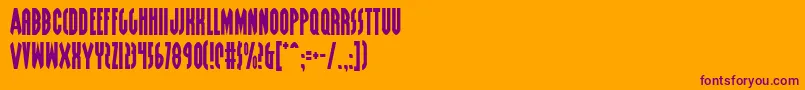 Weitere Informationen zur Grendels-Schriftart Grendels-Schriftart – Violette Schriften auf orangefarbenem Hintergrund