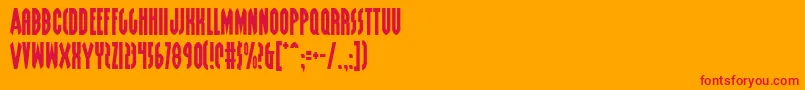 フォントGrendels – オレンジの背景に赤い文字